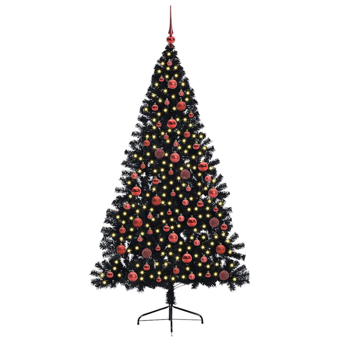 Pom de Crăciun artificial pre-iluminat Negru 180 cm PVC - WALTI WALTI