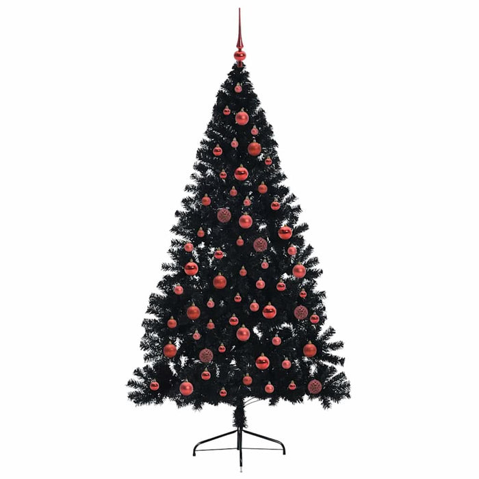 Pom de Crăciun artificial pre-iluminat Negru 180 cm PVC - WALTI WALTI