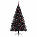 Pom de Crăciun artificial pre-iluminat Negru 180 cm PVC - WALTI WALTI