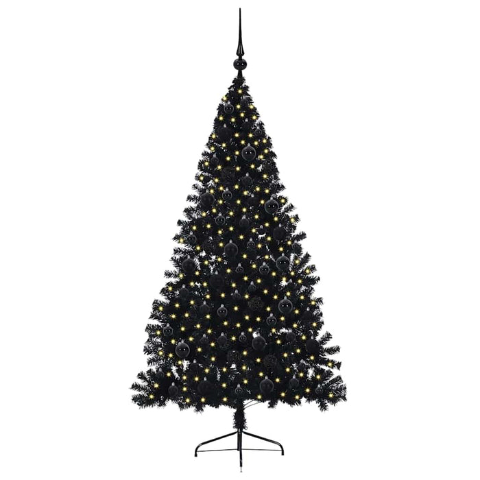 Pom de Crăciun artificial pre-iluminat Negru 180 cm PVC - WALTI WALTI