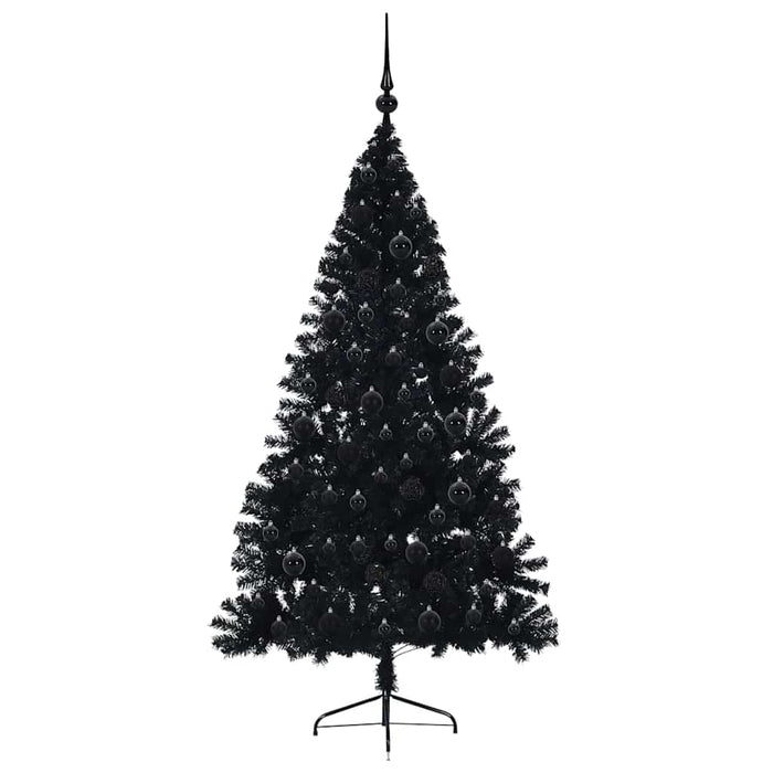 Pom de Crăciun artificial pre-iluminat Negru 180 cm PVC - WALTI WALTI