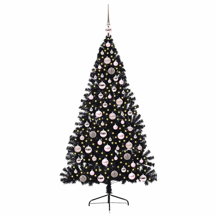 Pom de Crăciun artificial pre-iluminat Negru 180 cm PVC - WALTI WALTI