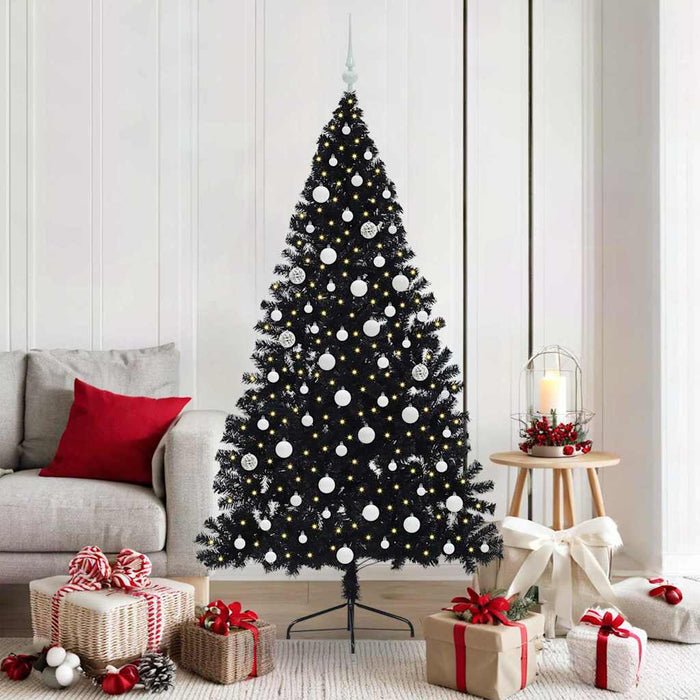 Pom de Crăciun artificial pre-iluminat Negru 180 cm PVC - WALTI WALTI