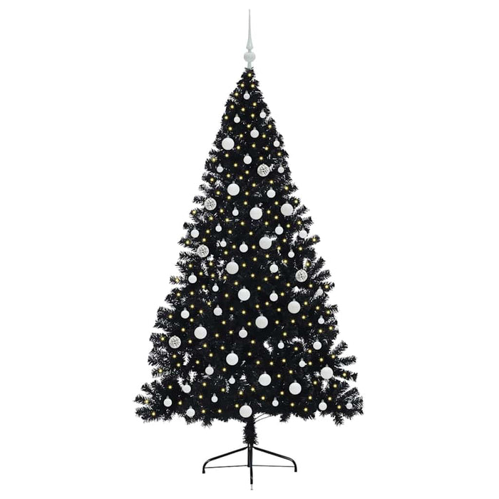 Pom de Crăciun artificial pre-iluminat Negru 180 cm PVC - WALTI WALTI