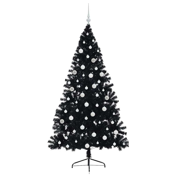 Pom de Crăciun artificial pre-iluminat Negru 180 cm PVC - WALTI WALTI