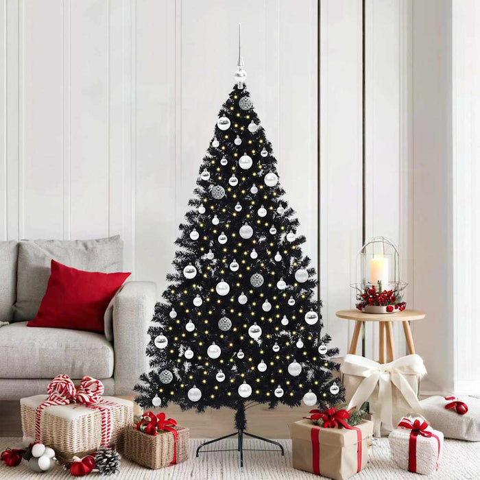 Pom de Crăciun artificial pre-iluminat Negru 180 cm PVC - WALTI WALTI