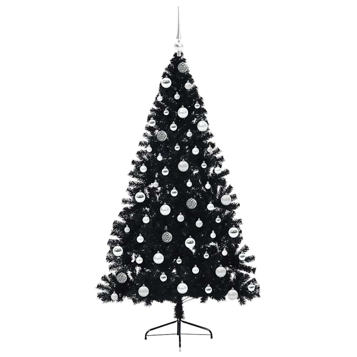 Pom de Crăciun artificial pre-iluminat Negru 180 cm PVC - WALTI WALTI