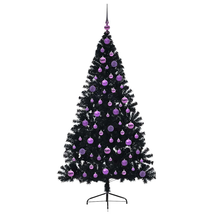 Pom de Crăciun artificial pre-iluminat Negru 180 cm PVC - WALTI WALTI
