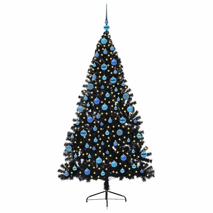 Pom de Crăciun artificial pre-iluminat Negru 180 cm PVC - WALTI WALTI