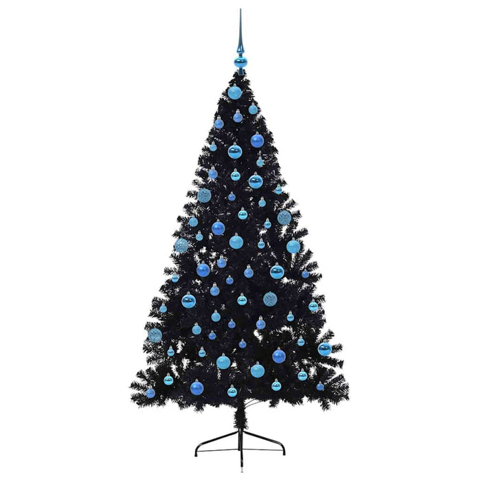 Pom de Crăciun artificial pre-iluminat Negru 180 cm PVC - WALTI WALTI