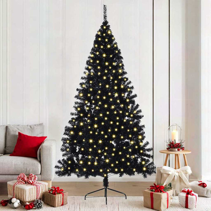 Brad de Crăciun cu lumini decorative cu coarde Negru 210 cm - WALTI WALTI