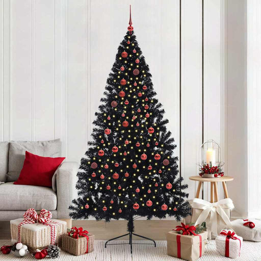 Pom de Crăciun artificial pre-iluminat Negru 210 cm PVC - WALTI WALTI