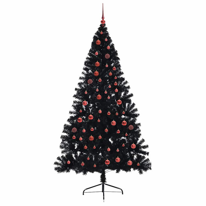 Pom de Crăciun artificial pre-iluminat Negru 210 cm PVC WALTI