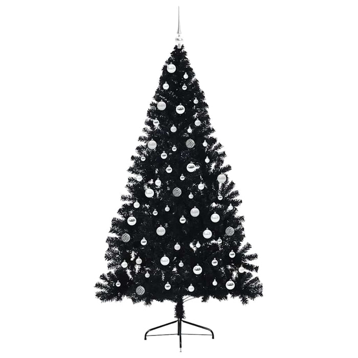 Pom de Crăciun artificial pre-iluminat Negru 210 cm PVC WALTI