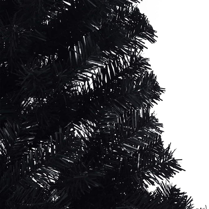 Pom de Crăciun artificial pre-iluminat Negru 210 cm PVC WALTI