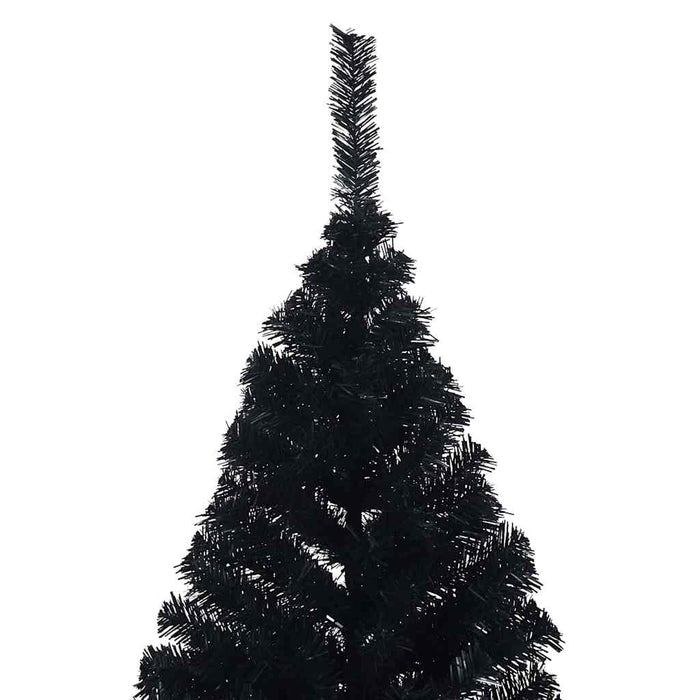 Pom de Crăciun artificial pre-iluminat Negru 210 cm PVC WALTI