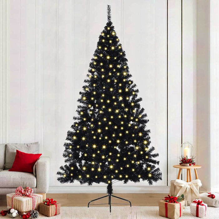 Pom de Crăciun artificial pre-iluminat Negru 240 cm PVC - WALTI WALTI