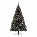 Brad de Crăciun cu lumini decorative cu coarde Negru 240 cm PVC - WALTI WALTI