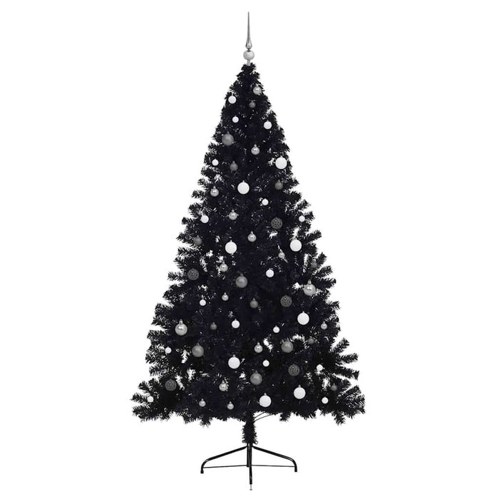 Brad de Crăciun cu lumini decorative cu coarde Negru 240 cm PVC - WALTI WALTI