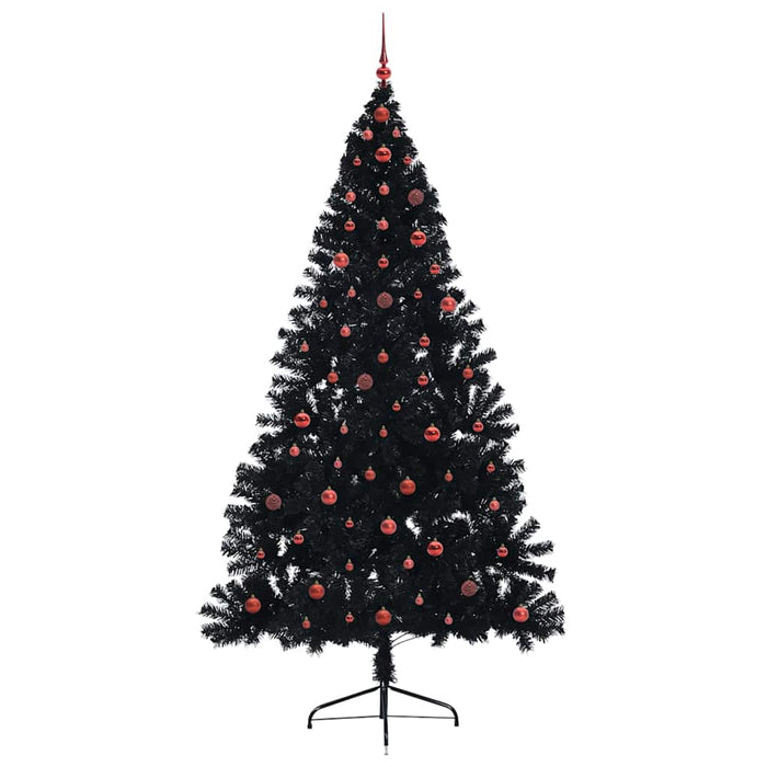 Pom de Crăciun artificial pre-iluminat Negru 240 cm PVC WALTI