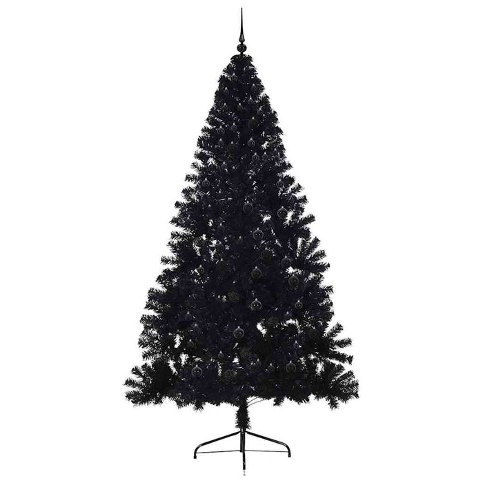 Pom de Crăciun artificial pre-iluminat Negru 240 cm PVC WALTI