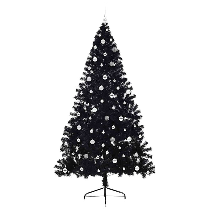 Pom de Crăciun artificial pre-iluminat Negru 240 cm PVC WALTI