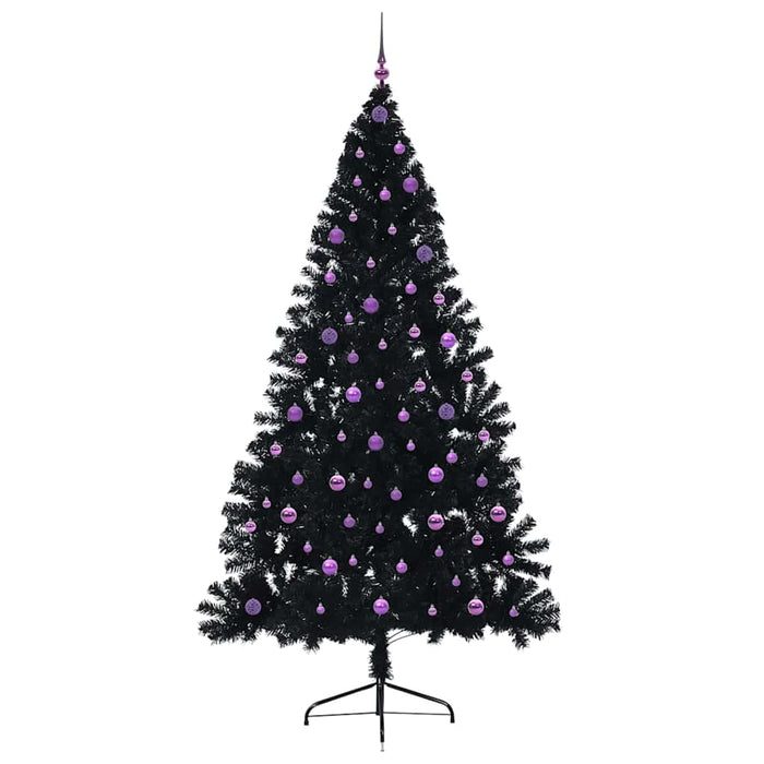 Pom de Crăciun artificial pre-iluminat Negru 240 cm PVC WALTI