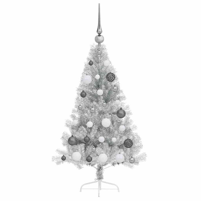 Pom de Crăciun artificial pre-iluminat Argintiu 120 cm PET - WALTI WALTI