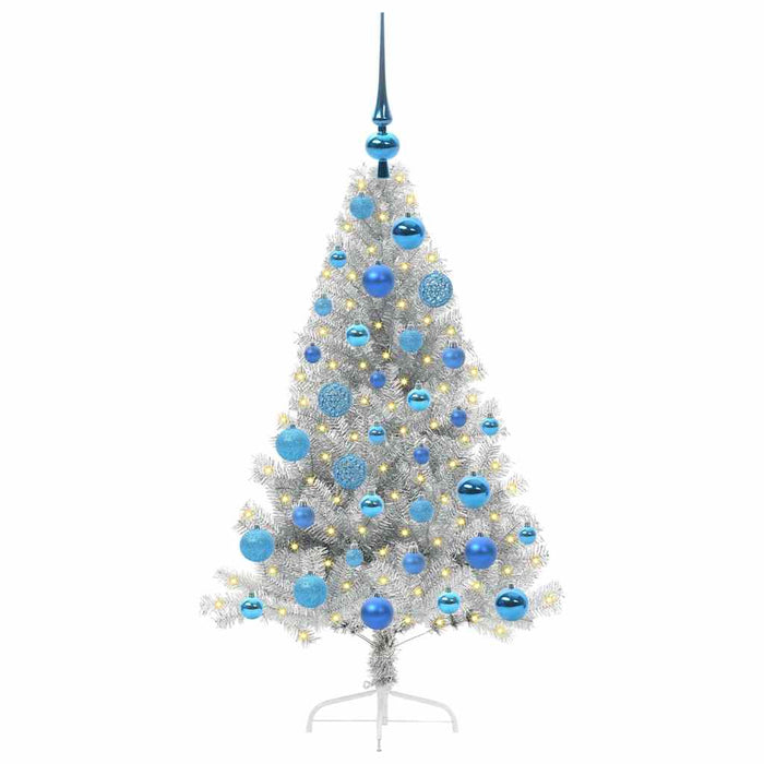 Pom de Crăciun artificial pre-iluminat Argintiu 120 cm PET WALTI