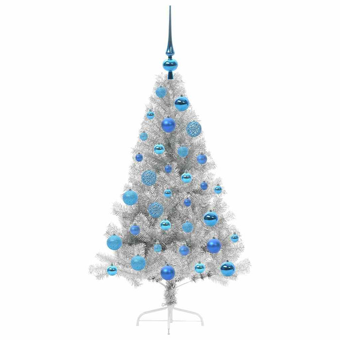 Pom de Crăciun artificial pre-iluminat Argintiu 120 cm PET WALTI