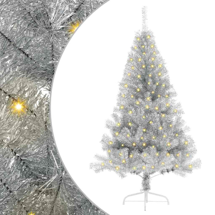Pom de Crăciun artificial pre-iluminat Argintiu 150 cm PET - WALTI WALTI