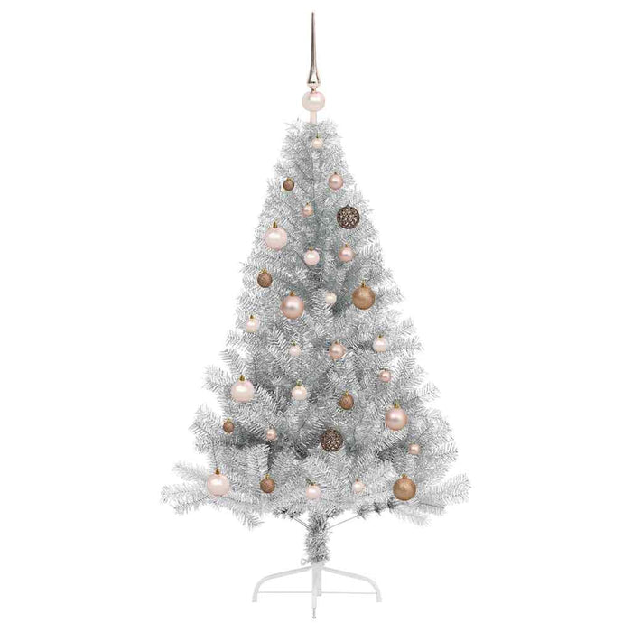 Pom de Crăciun artificial pre-iluminat Argintiu 150 cm PET WALTI