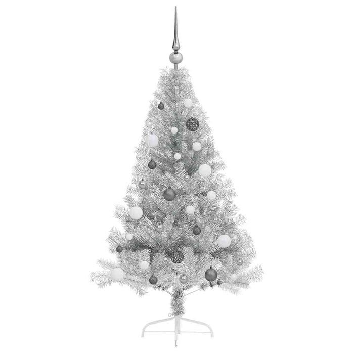 Pom de Crăciun artificial pre-iluminat Argintiu 150 cm PET WALTI