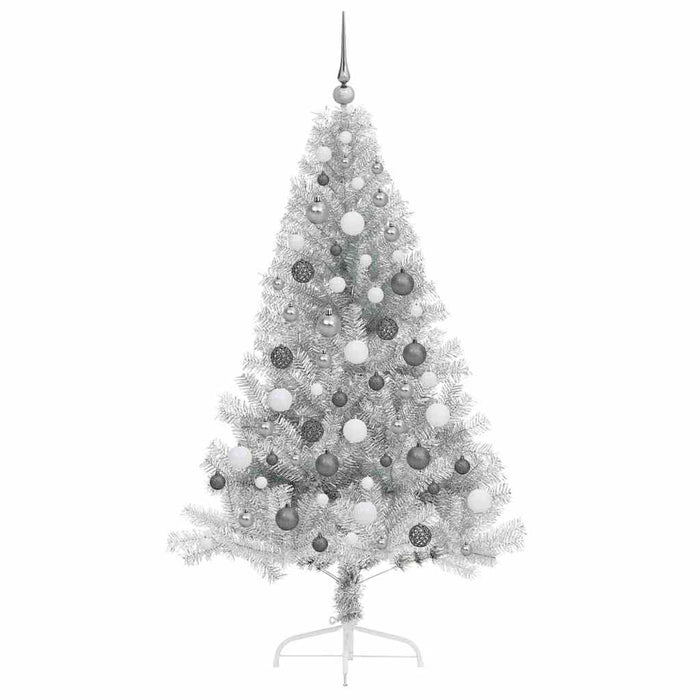 Pom de Crăciun artificial pre-iluminat Argintiu 180 cm PET WALTI