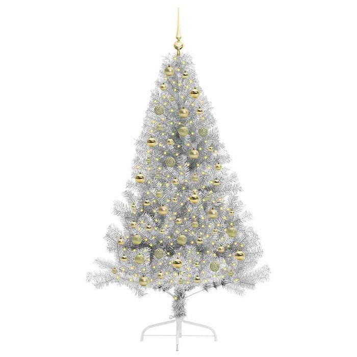 Pom de Crăciun artificial pre-iluminat Argintiu 180 cm PET - WALTI WALTI