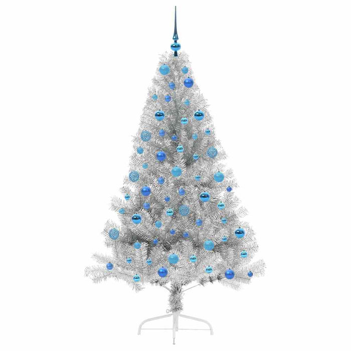Pom de Crăciun artificial pre-iluminat Argintiu 180 cm PET WALTI