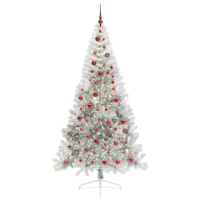 Pom de Crăciun artificial pre-iluminat Argintiu 210 cm PET - WALTI WALTI