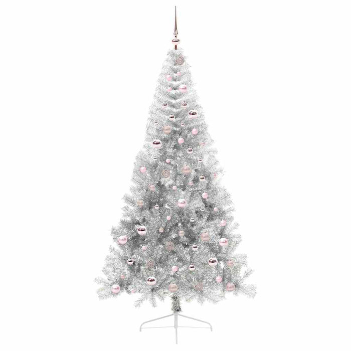 Pom de Crăciun artificial pre-iluminat Argintiu 210 cm PET - WALTI WALTI
