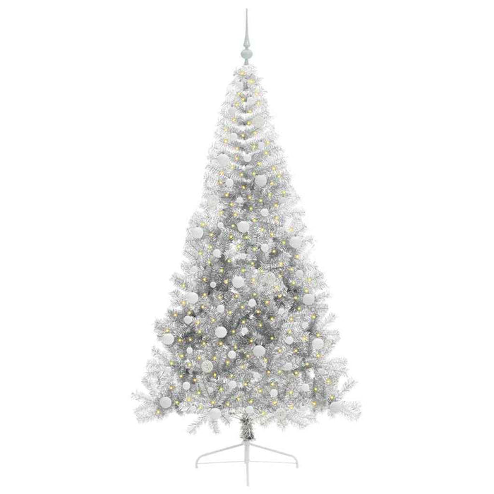 Pom de Crăciun artificial pre-iluminat Argintiu 210 cm PET - WALTI WALTI