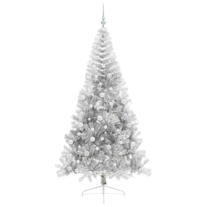 Pom de Crăciun artificial pre-iluminat Argintiu 210 cm PET - WALTI WALTI
