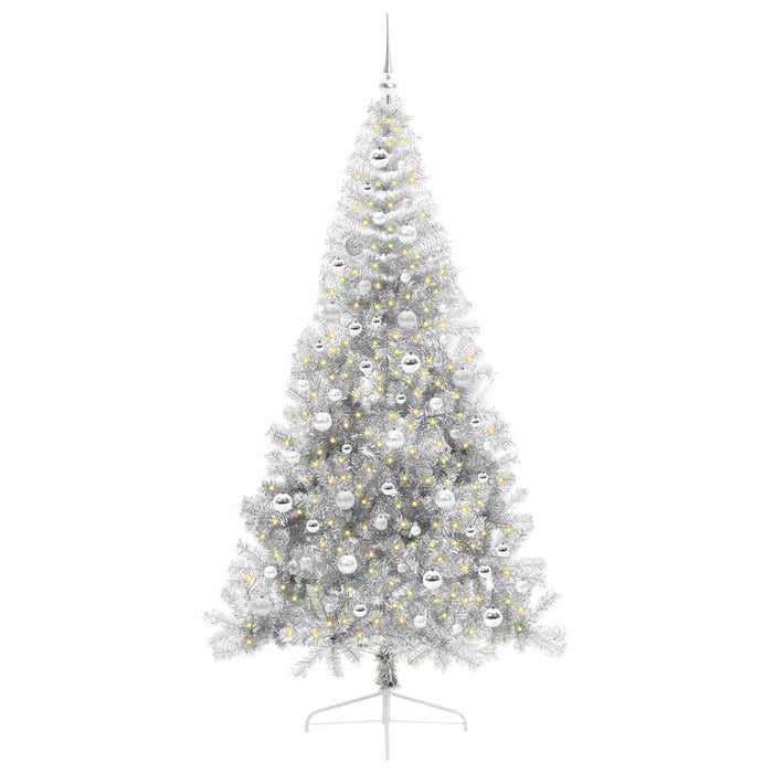 Pom de Crăciun artificial pre-iluminat Argintiu 210 cm PET - WALTI WALTI
