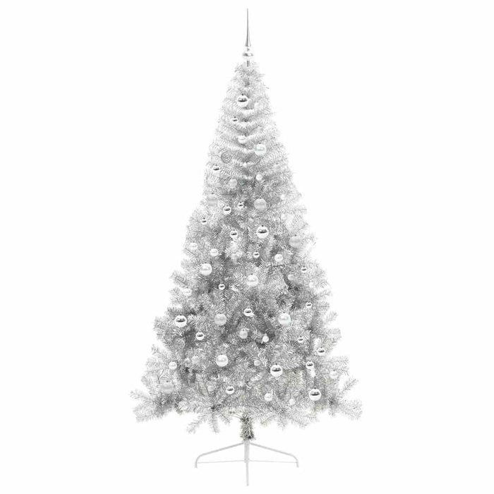 Pom de Crăciun artificial pre-iluminat Argintiu 210 cm PET - WALTI WALTI