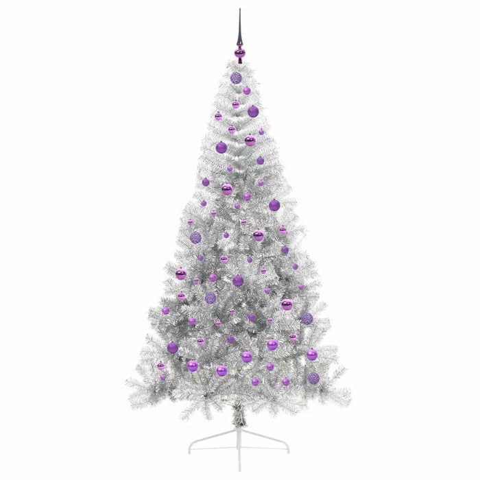 Pom de Crăciun artificial pre-iluminat Argintiu 210 cm PET - WALTI WALTI