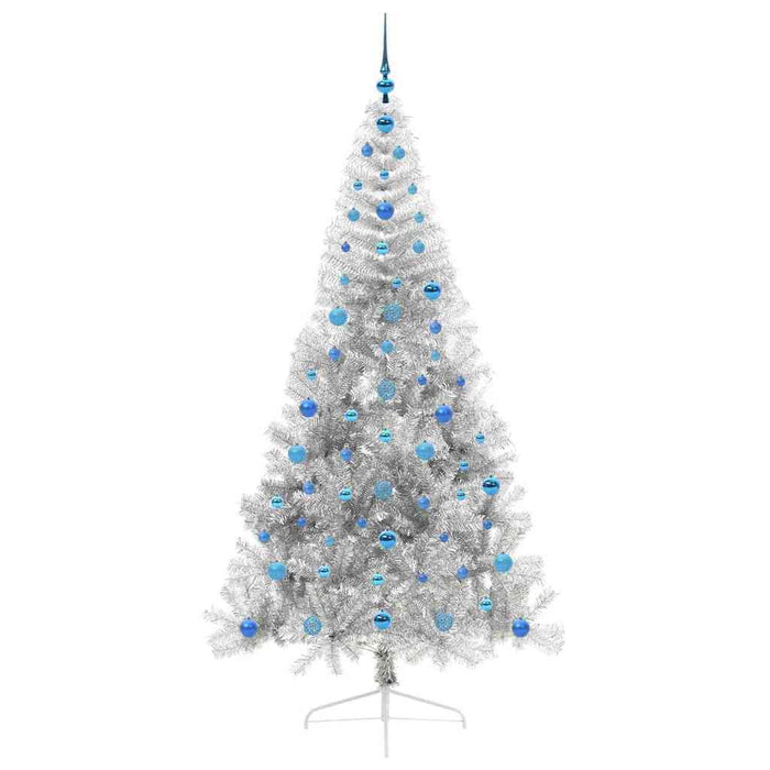 Pom de Crăciun artificial pre-iluminat Argintiu 210 cm PET - WALTI WALTI