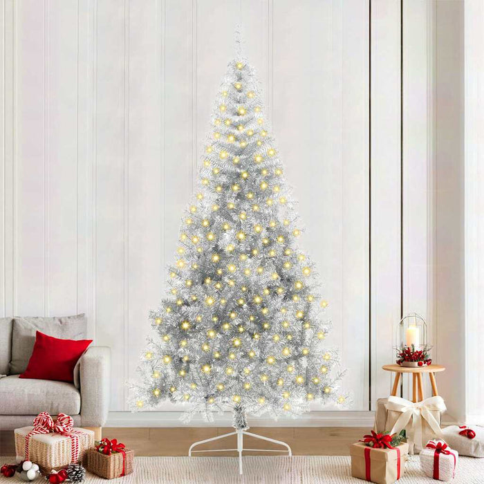 Brad de Crăciun cu lumini decorative cu coarde Argintiu 240 cm - WALTI WALTI