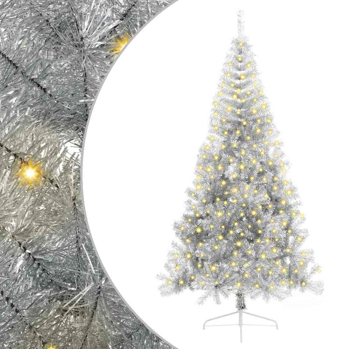 Brad de Crăciun cu lumini decorative cu coarde Argintiu 240 cm - WALTI WALTI