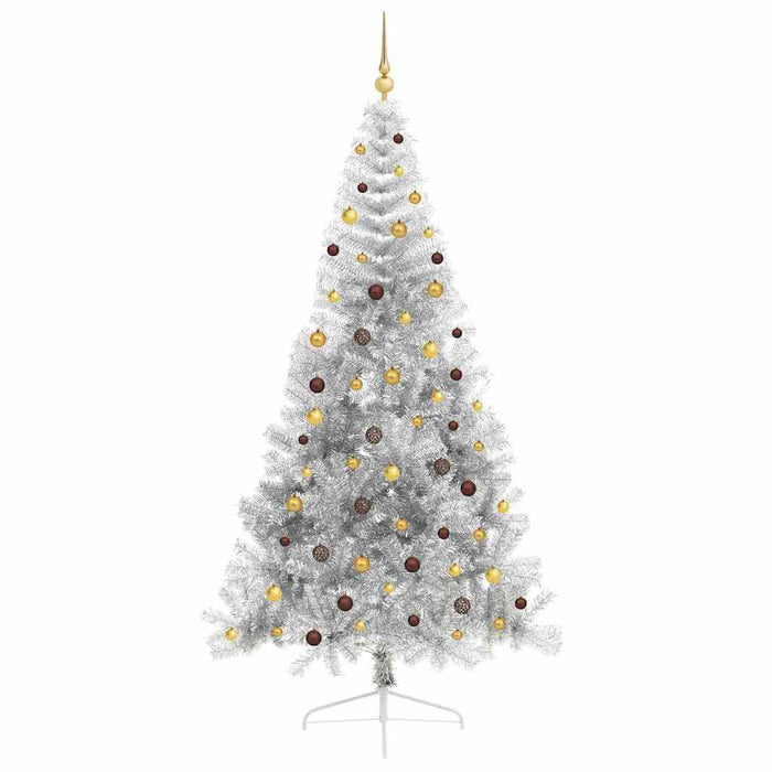 Pom de Crăciun artificial pre-iluminat Argintiu 240 cm PET WALTI