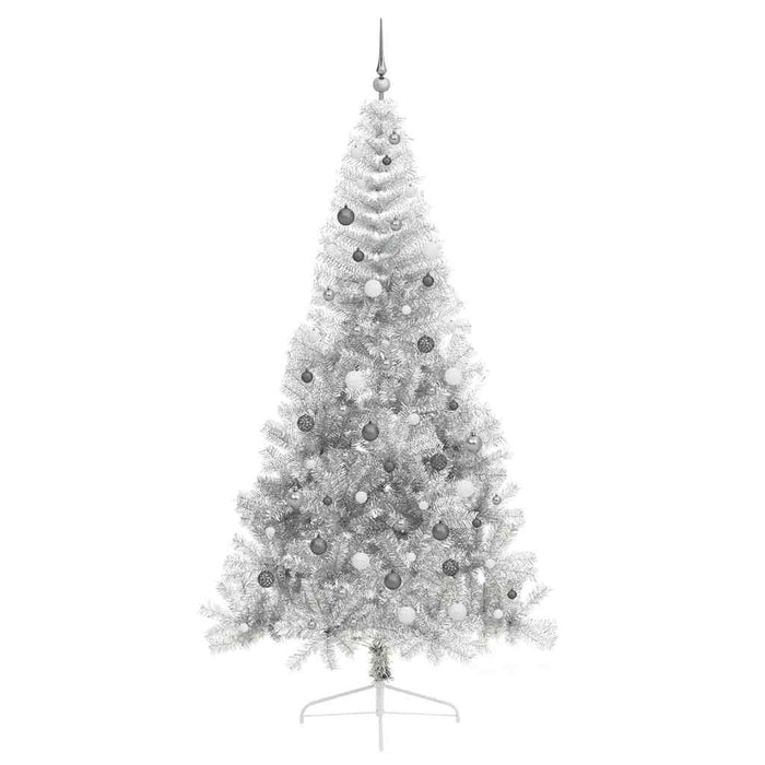 Pom de Crăciun artificial pre-iluminat Argintiu 240 cm PET - WALTI WALTI
