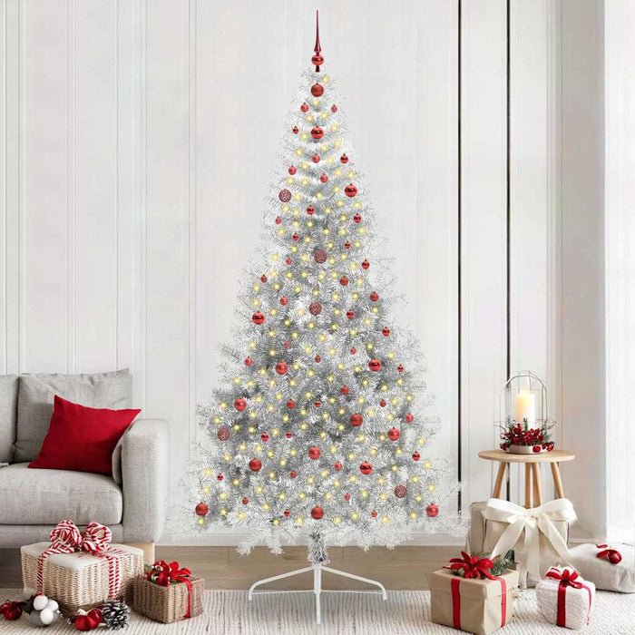 Pom de Crăciun artificial pre-iluminat Argintiu 240 cm PET - WALTI WALTI