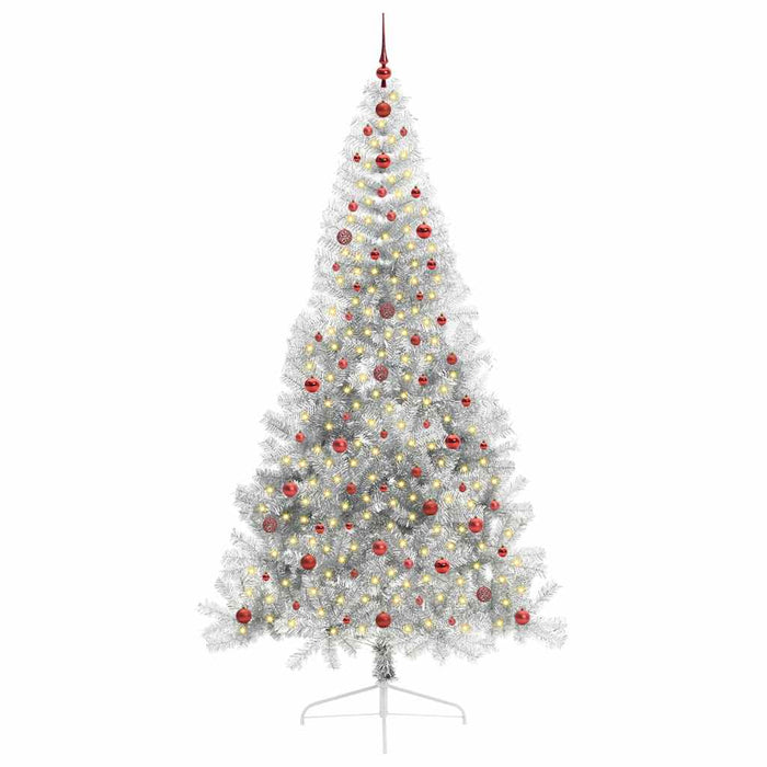 Pom de Crăciun artificial pre-iluminat Argintiu 240 cm PET - WALTI WALTI